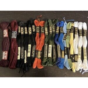 DMC Variety Of Embroidery Floss Thread Lot Of 20 Warm Neutral Earth Tones